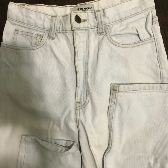 Off white American Apparel high waisted jeans. - Picture 1 of 2